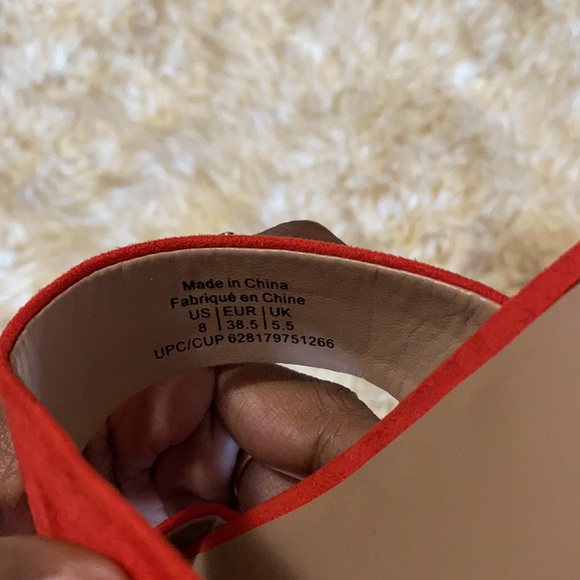 Red Ladies Two Strap Sandals - Picture 6 of 7